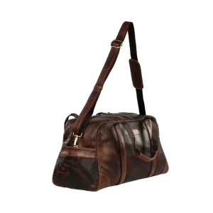 Genuine Leather Brown Tan Duffle Bag