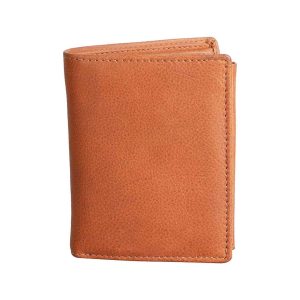 Genuine Leather Bi-Fold Wallet with Zip Coin Pocket