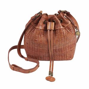 Drawstring Bucket Bag with Grommets
